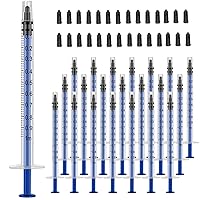 50 Pack 1cc Syringes with Caps, 1ml Plastic Syringe Individually Sealed Without Needle for Liquid, Dog Cat Syringe, Glue Applicator, Colostrum Collection (1ML 50 Pack)