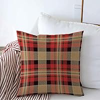 Throw Pillow Cover Tartan Pattern Backdrop Buffalo Shirt British Trendy Rustic Interior Abstract Scottish As Textures Decorative Pillow Cover Linen Pillow Case for Couch Bed Car Sofa 16x16 Inch
