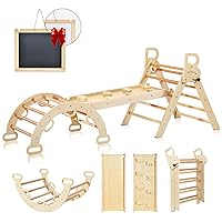 Pikler Triangle Set for Baby Climbing Toy Indoor Playground for Kid | Montessori Learning Toy with Arch, Ramp, and Climbing Triangle | Indoor Outdoor Playground Climbing Toys for Toddlers