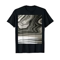 Grey Monotone Artistic Acrylic Pour Abstract T-Shirt