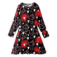 Toddler Baby Girl Valentine's Day Outfit Dress Kids Love Heart Ruffle Party Dress Spring Summer Clothes