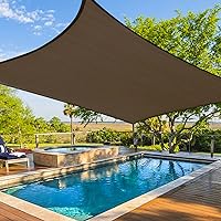 Amagenix Sun Shade Sails Canopy, Brown Curved Outdoor Shade Canopy 16'X20' Breathable 95% UV Block Canopy for Outdoor Patio Garden Backyard (We Make Custom Size)
