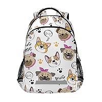 Cute Dog Face Backpacks Travel Laptop Daypack School Book Bag for Men Women Teens Kids 37