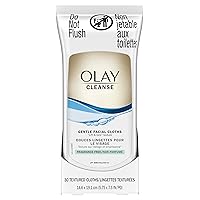OLAY Wet Cleansing Cloths Gentle Clean, Sensitive/Fragrance-Free 30 Ea (Pack of 2)