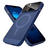 Breathable Phone Case Compatible with iPhone 13 Pro, Compatible with Magsafe, Magnetic Heat Dissipation Case Blue.
