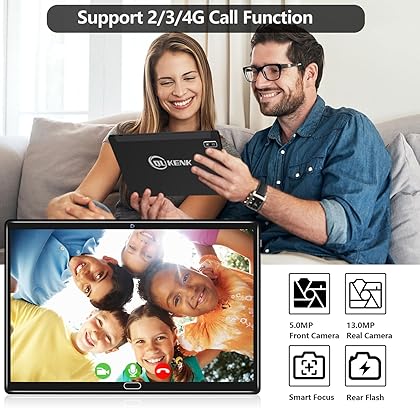 2023 Newest Android 11.0 Tablet, 2 in 1 Tablet 10.1 Inch, 4G Cellular Tablet with Keyboard, 64GB ROM + 4GB RAM, Octa-Core Processor, 2 Sim Slot, 13MP Camera, GPS/ WIFI/ Bluetooth/ Mouse/ Stylus(Black)