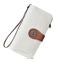 BROMEN Hobo Handbags for Women and RFID Blocking Womens Wallet White