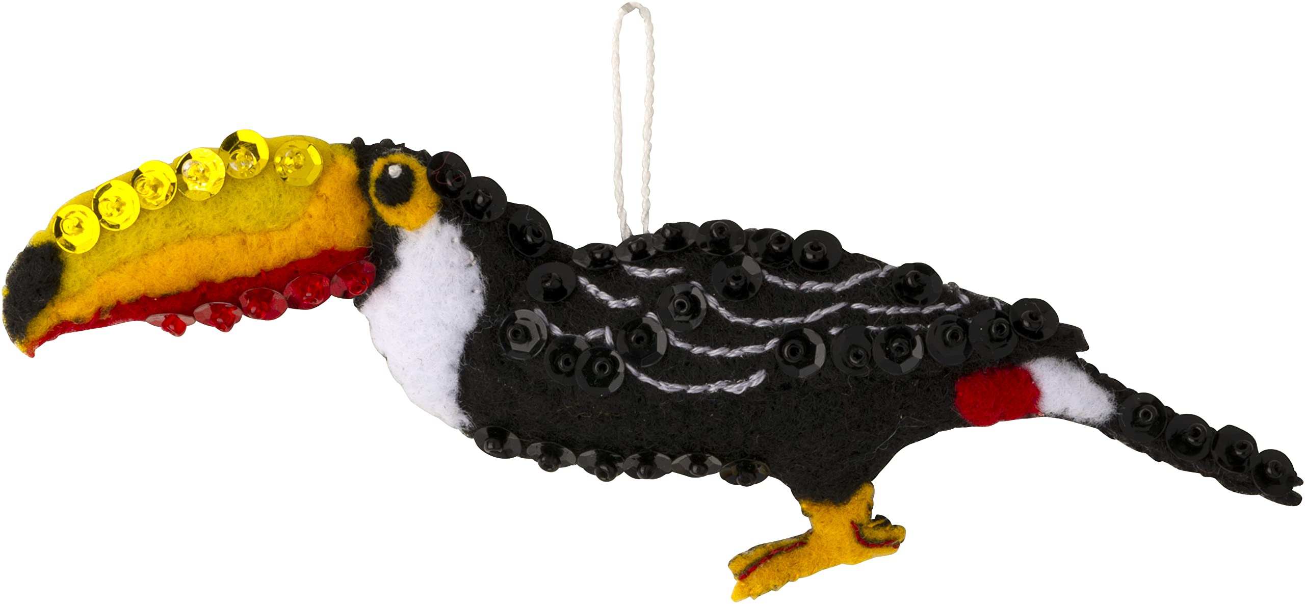 Bucilla, Tropical Birds Set of 6 Felt Applique Ornament Making Kit, Perfect for DIY Needlepoint Arts and Crafts, 89491E
