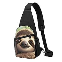 Sling Bag Crossbody for Women Fanny Pack Cute Sloth Chest Bag Daypack for Hiking Travel Waist Bag
