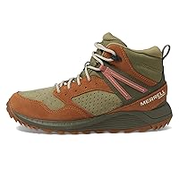 Merrell Women's Wildwood Mid Leather Waterproof Hiking Boot, Forest, 8