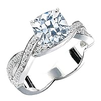 1.50ct GIA Cushion & Round Cut Diamond Engagement Ring in Platinum