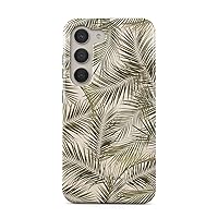 BURGA Phone Case Compatible with Samsung Galaxy S23 Plus - Hybrid 2-Layer Hard Shell + Silicone Protective Case -Green Palm Leaves Leaf Tropical Exotic Natural - Scratch-Resistant Shockproof Cover