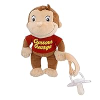 Welcome to The Universe Baby Curious George Brown, Red and Yellow Plush Pacifier Buddy