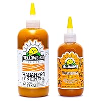 Habanero Hot Sauce Bundle by Yellowbird - Includes 1x Large Original Bottle(19.6oz) and 1x Small Organic Bottle(9.8oz) - Plant-Based, Gluten Free, Non-GMO - Homegrown in Austin (2-Pack)
