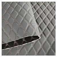 Faux Leather Fabric Quilted Leather Diamond Stitch Padded Cushion Linen Wadding Faux Leather Interior Vehicle Upholstery Fabric (Size:1.6x1m/5.25x3.28ft) (Color : Gray, Size : 1.6X10m)