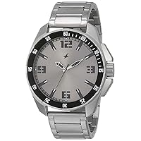 Fastrack Men's Casual Wrist Watch with Analog Function, Quartz Mineral Glass, Water Resistant with Silver Metal Strap, Leather Strap