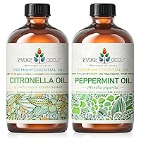 Citronella Essential Oil 4 Oz, Pure Peppermint Oil for Skin Hair Diffuser Spray Roll On- 4 FL Oz
