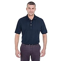 UltraClub Men's Classic Pique Polo Shirt, Navy, XX-Large