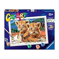 Ravensburger Little Lion Cubs Paint by Numbers Kit for Kids - 23616 - Painting Arts and Crafts for Ages 11 and Up