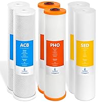 2-Year Whole House Anti Scale Filter Set – 3 Stage Filtration Water Conditioner Replacement Kit – Sediment, Carbon Block, Polyphosphate High Capacity Cartridge – 5 Micron 4.5” x 20” inch