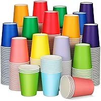 300 pcs Colorful Paper Cups 8 oz Christmas Hot Cups Disposable Mouthwash Cups Holiday Party Cup for Tea Coffee Christmas Winter Birthday Party