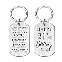 Daughter Birthday Gifts from Mom and Dad - Daughter Birthday Inspirational Keychain Gift
