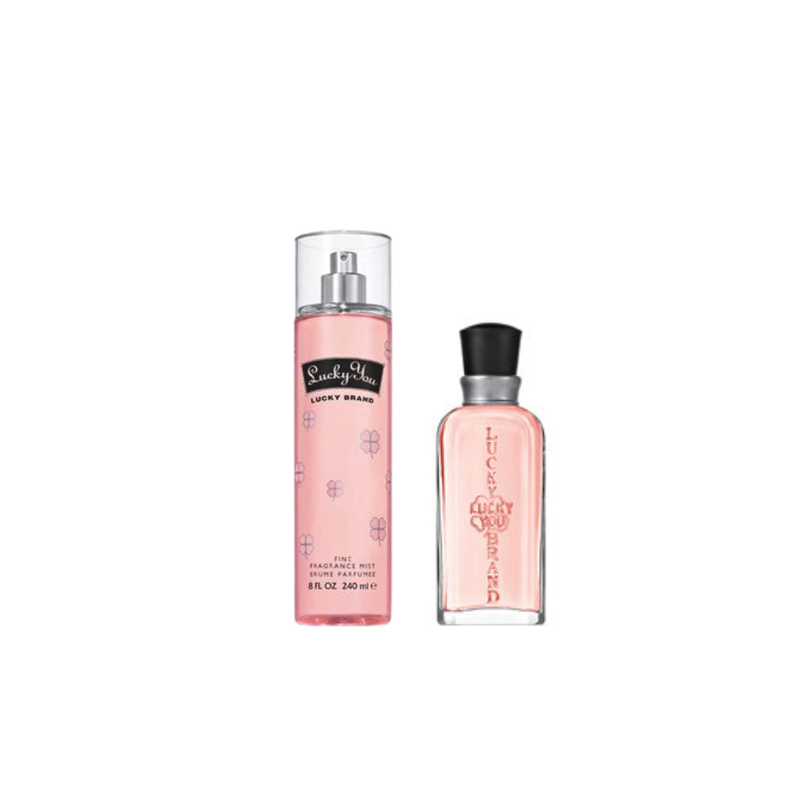 Women's Perfume Fragrance Set by Lucky You, Fragrance Mist & Eau de Toilette, Fresh Flower Citrus Scent, 2 Piece Set