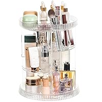 360 Degree Rotating Makeup Organizer for Bathroom 4 Tier Adjustable Spinning Cosmetic Display Cases and Make Up Holder and Perfume Organizer for Vanity Countertop and Bedroom,Pakc of 1