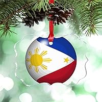 The Flag of Philippines Personalized Christmas Ornament 2023 False 3D Ball Ornaments for Christmas Trees Acrylic Country City Souvenir Novelty Keepsake Gifts for Family Friend 3 Inch