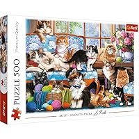 TREFL 500 Piece Jigsaw Puzzle, Cat Family, Animal Puzzle, Sweet Kittens, Simonetta Pirola, Adult Puzzle, Trefl 37425
