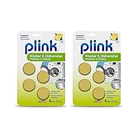 Plink-9024 Summit Brands Washer and Dishwasher Freshener Cleaner, 4 Tabs, Yellow, 1 Count (Pack of 8)