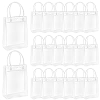 Laqerjc Clear Bags for Favors 20PCS 5.7x6.7x2.8in Clear Gift Bags with Handles for 18kg Load Reusable Clear PVC Bag for Wedding Baby Shower Birthday Christmas Gift Bags