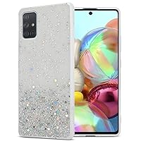 Case Compatible with Samsung Galaxy A71 5G in Transparent with Glitter - Protective TPU Silicone Cover with Sparkling Glitter - Ultra Slim Back Cover Case