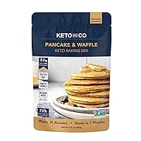 Keto Pancake & Waffle Mix by Keto and Co | Fluffy, Gluten Free, Low Carb Pancakes | 2.0g Net Carbs per Serving | No Sugar Added | Diabetic & Keto Friendly | Makes 30 Pancakes