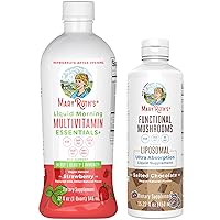 MaryRuth's Strawberry Liquid Multivitamin for Adults & Kids and Mushroom Supplement, 2-Pack Bundle for Immune Support, Cognitive Function, Nootropic Brain Supplement, Sugar-Free, Vegan, Non-GMO
