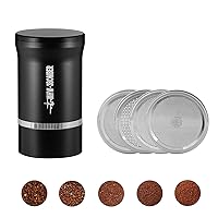 MHW-3BOMBER Coffee Grounds Sifter Coffee Sifter Fine Meshs 5 Grind Sieves, Measure, Calibrate, Refine Coffee Grinds Professional Barista Accessories (Black) PS5361B