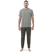 Wrangler Men's Jersey Top and Micro-Sanded Pants Pajama Sleep Set