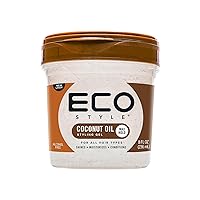 Eco Style Coconut Oil Styling Gel - Adds Luster and Moisturizes Hair - Weightless Styling and Superior Hold - Prevents Breakage and Split Ends - Promotes Scalp Health - Ideal for all Hair - 8 oz Eco Style Coconut Oil Styling Gel - Adds Luster and Moisturizes Hair - Weightless Styling and Superior Hold - Prevents Breakage and Split Ends - Promotes Scalp Health - Ideal for all Hair - 8 oz