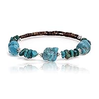 $100Tag Natural Turquoise Certified Navajo Native Adjustable Wrap Bracelet 12867 Made by Loma Siiva