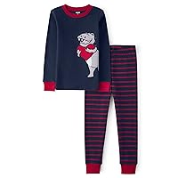 Gymboree,unisex-child,Gymmie Long Sleeve and Pant Cotton 2-Piece Pajama Sets, Big Kid, Toddler,Dino Heart,12
