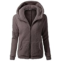 Womens Full Zip Up Sherpa Fleece Hoodie Jacket Coat Winter Warm Outwear