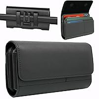 Mopaclle Dual Phone Holster for iPhone 15 Pro Max, 14 Pro Max, 13 Pro Max, Xs Max, Galaxy S24 Plus S23Plus S22 + S21 FE Belt Case with Belt Clip for 2 Phones Cell Phone Belt Holder for Men, Black