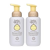Baby Bum Shampoo & Body Wash | Natural Fragrance | Tear Free Foaming Soap for Sensitive Skin with Nourishing Coconut Oil | 12 Ounce | Pack of 2