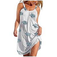 Women's Casual Dress Camisole Printed Sleeveless Backless Mini Dress Beach Dress Summer Sundress Daily Wear Streetwear(7-White,8) 0660