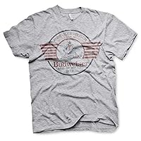 Budweiser Officially Licensed Bear & Claw Mens T-Shirt (Heather Grey)