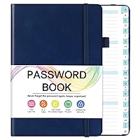 Password Book with Alphabetical Tabs, Large Password Keeper with Color Pages, Password Notebook Organizer for Website Logins, Gifts for Home and Work, 7