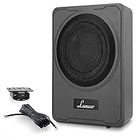8-Inch Low-Profile Amplified Subwoofer System - 600 Watt Compact Enclosed Active Underseat Car Audio Subwoofer with Built in Amp, Powered Car Subwoofer w/ Low & High Level Inputs - Pyle SBA8A.5