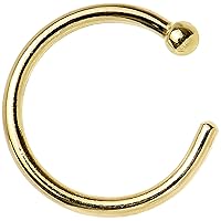 Body Candy Unisex Adult Solid 14k Yellow Gold Nose Hoop 18 Gauge 5/16