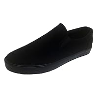 willmatch a425 men's slip-on sneakers deck shoes black
