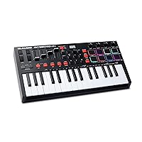 Oxygen Pro Mini – 32 Key USB MIDI Keyboard Controller With Beat Pads, MIDI assignable Knobs, Buttons & Faders and Software Suite Included